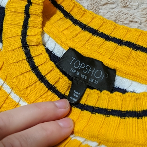 Topshop Long Sleeve Striped Croptop - Picture 3 of 5